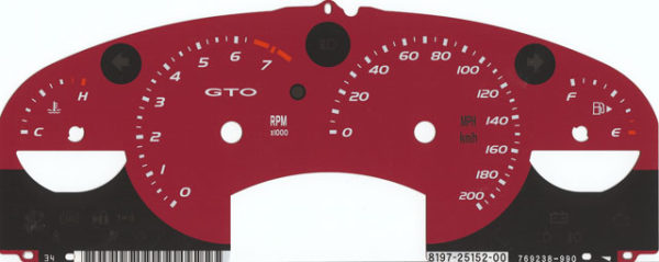 2005 or 2006 GTO Cluster Face